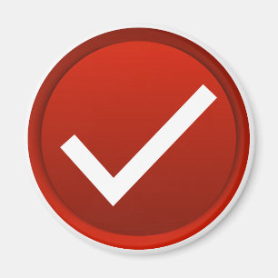 Symbool rood vinkje magneet