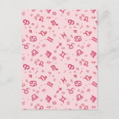 Symbool roze asstrologie dierentuin aankondigingskaart (Voorkant)