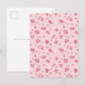 Symbool roze asstrologie dierentuin feestdagenkaart (Voorkant / Achterkant)