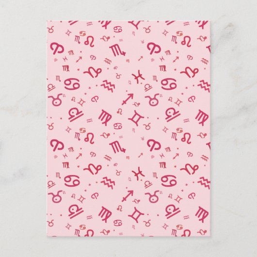 Symbool roze asstrologie dierentuin feestdagenkaart (Voorkant)