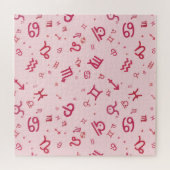 Symbool roze asstrologie dierentuin legpuzzel (Horizontaal)