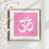 Symbool Roze en Witte Om Poster