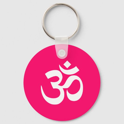 Symbool Roze en Witte Om Sleutelhanger (Voorkant)