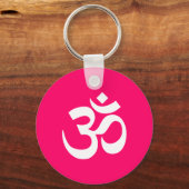 Symbool Roze en Witte Om Sleutelhanger (Voorkant)