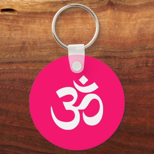 Symbool Roze en Witte Om Sleutelhanger (Voorkant)