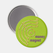 Symbool RUNA/GOLD, geld, magneet, groen Magneet (Voorkant / Achterkant)