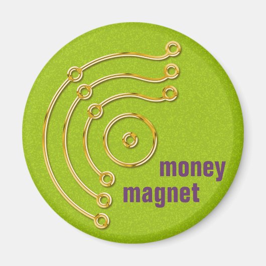 Symbool RUNA/GOLD, geld, magneet, groen Magneet (Voorkant)