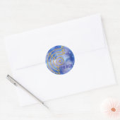 Symbool RUNA/GOLD, IK BEN RIJK | hemel Ronde Sticker (Envelop)