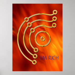 Symbool RUNA/GOLD, IK BEN RIJK Poster