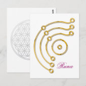 Symbool RUNA/GOLD, Runa Briefkaart (Voorkant / Achterkant)