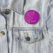 Symbool RUNA/GOLD, RUNA magenta Ronde Button 5,7 Cm (In situ)