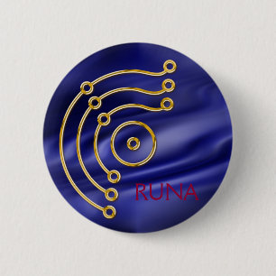 Symbool RUNA/GOLD, RUNA Ronde Button 5,7 Cm