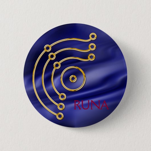 Symbool RUNA/GOLD, RUNA Ronde Button 5,7 Cm (Voorkant)