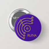 Symbool RUNA/GOLD, RUNA violet Ronde Button 5,7 Cm (Voorkant /achterkant)