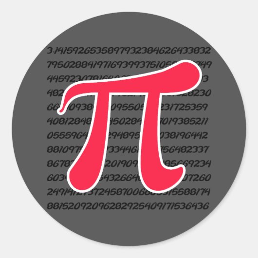 Symbool Scarlet Red Pi Ronde Sticker (Voorkant)