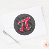 Symbool Scarlet Red Pi Ronde Sticker (Envelop)
