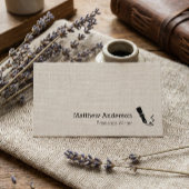 Symbool schrijfpen - Eenvoudige elegante linenblik Visitekaartje