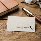 Symbool schrijfpen - Eenvoudige elegante linenblik Visitekaartje
