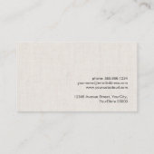 Symbool schrijfpen - Eenvoudige elegante linenblik Visitekaartje (Achterkant)