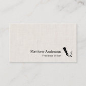 Symbool schrijfpen - Eenvoudige elegante linenblik Visitekaartje (Voorkant)