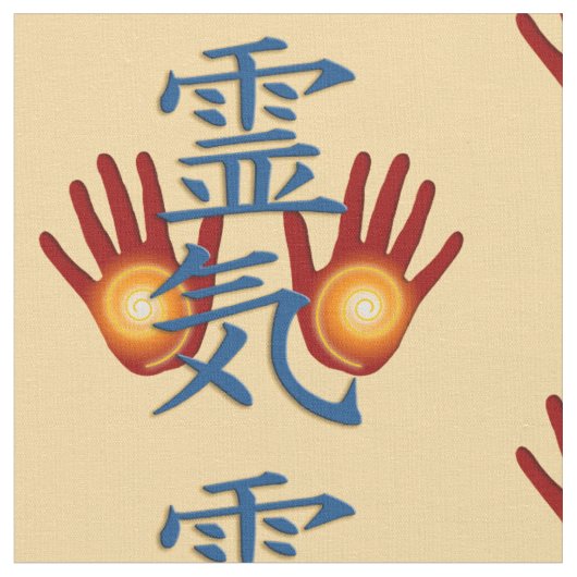 Symbool / Sign REIKI & Hands + uw achterzijde. en Stof (Close Up)