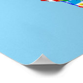 Symbool silhouet van de vlag van het wereldkaart l poster (Hoek)