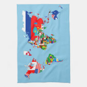 Symbool silhouet van de vlag van het wereldkaart l theedoek (Verticaal)