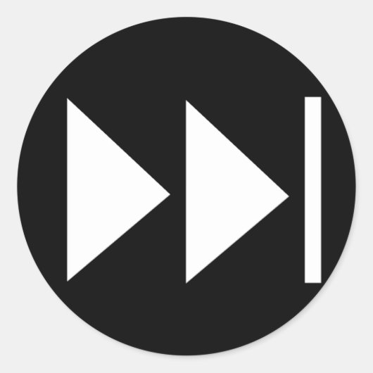 Symbool snelle Button vooruit Ronde Sticker (Voorkant)