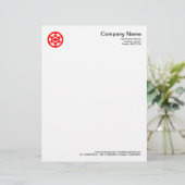 Symbool snijcirkel - rood custom briefhoofd (Staand voorkant)