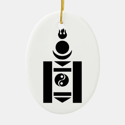 Symbool Soyombo Mongolian Keramisch Ornament (Voorkant)