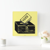 Symbool: stembus vierkante klok (Huis)