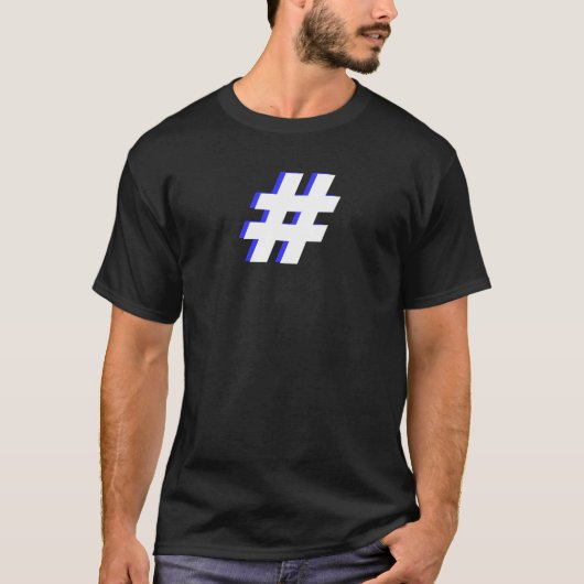 Symbool T-shirt met blauw en wit Label (Voorkant)