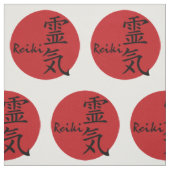 Symbool / Teken REIKI rood zwart + achtergrond Stof (Swatch)