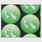 Symbool theatermasker cadeaupapier (Vlak)