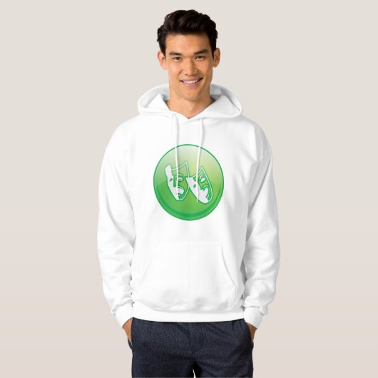 Symbool theatermasker hoodie (Voorkant volledig)
