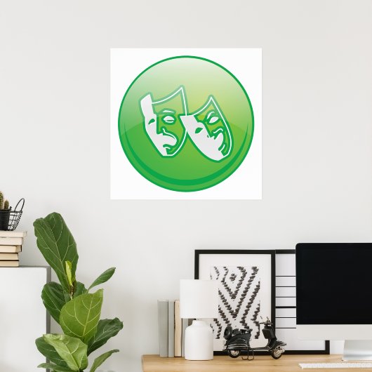 Symbool theatermasker poster (Thuiskantoor)