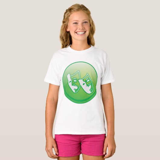 Symbool theatermasker t-shirt (Voorkant volledig)