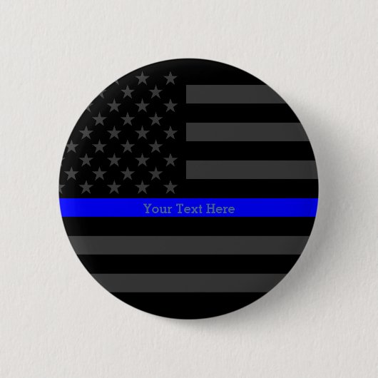 Symbool Thin Blue Line Persoonlijke zwarte Amerika Ronde Button 5,7 Cm (Voorkant)