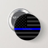 Symbool Thin Blue Line Persoonlijke zwarte Amerika Ronde Button 5,7 Cm (Voorkant /achterkant)