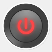 Symbool Uitschakelen Ronde Sticker (Voorkant)