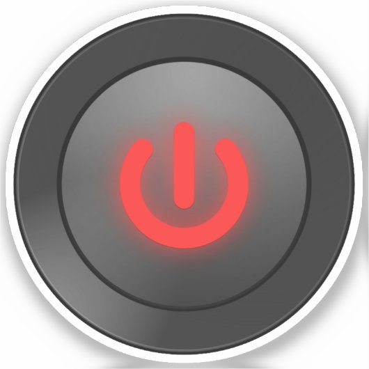 Symbool Uitschakelen Sticker (Voorkant)