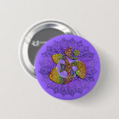 Symbool Universal OM/AUM — Ornament Ronde Button 5,7 Cm (Voorkant /achterkant)