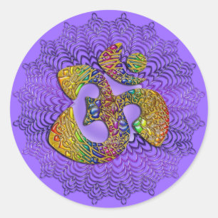 Symbool Universal OM/AUM — Ornament Ronde Sticker