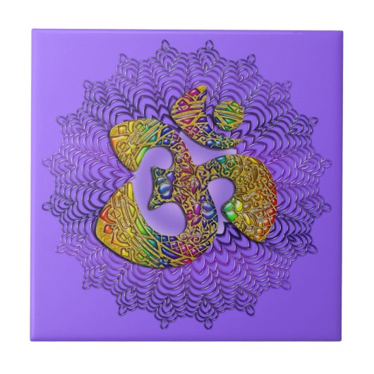 Symbool Universal OM/AUM — Ornament Tegeltje (Voorkant)