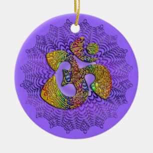 Symbool Universal OM / AUM - sierlijk Keramisch Ornament