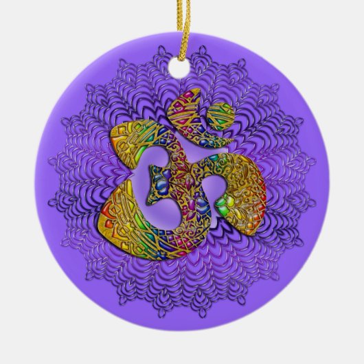 Symbool Universal OM / AUM - sierlijk Keramisch Ornament (Voorkant)