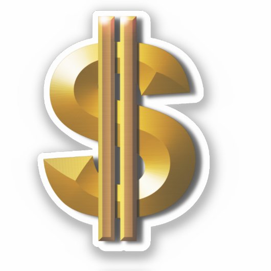Symbool US Dollar Sticker (Voorkant)