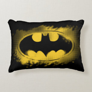 Symbool   van Batman Zwart en Geel Logo Accent Kussen