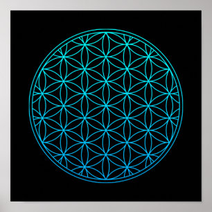 symbool van de bloem van het leven heilige geometr poster