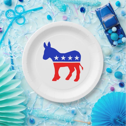 Symbool van de Democratische Partij Papieren Bordje (Feest)